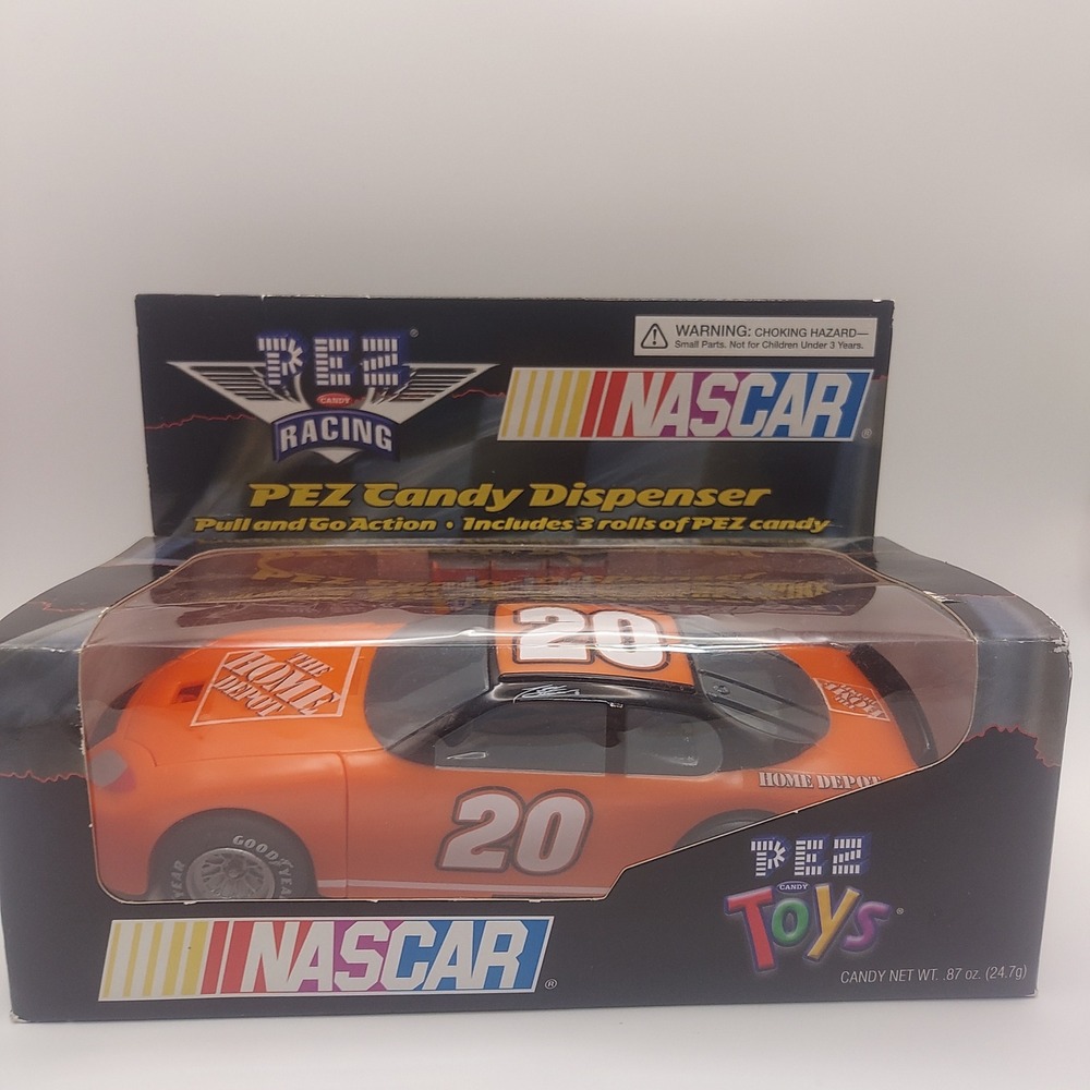 Vintage PEZ Racing NASCAR Home Depot‎ #20 Candy Dispenser Pull & Go New In Box